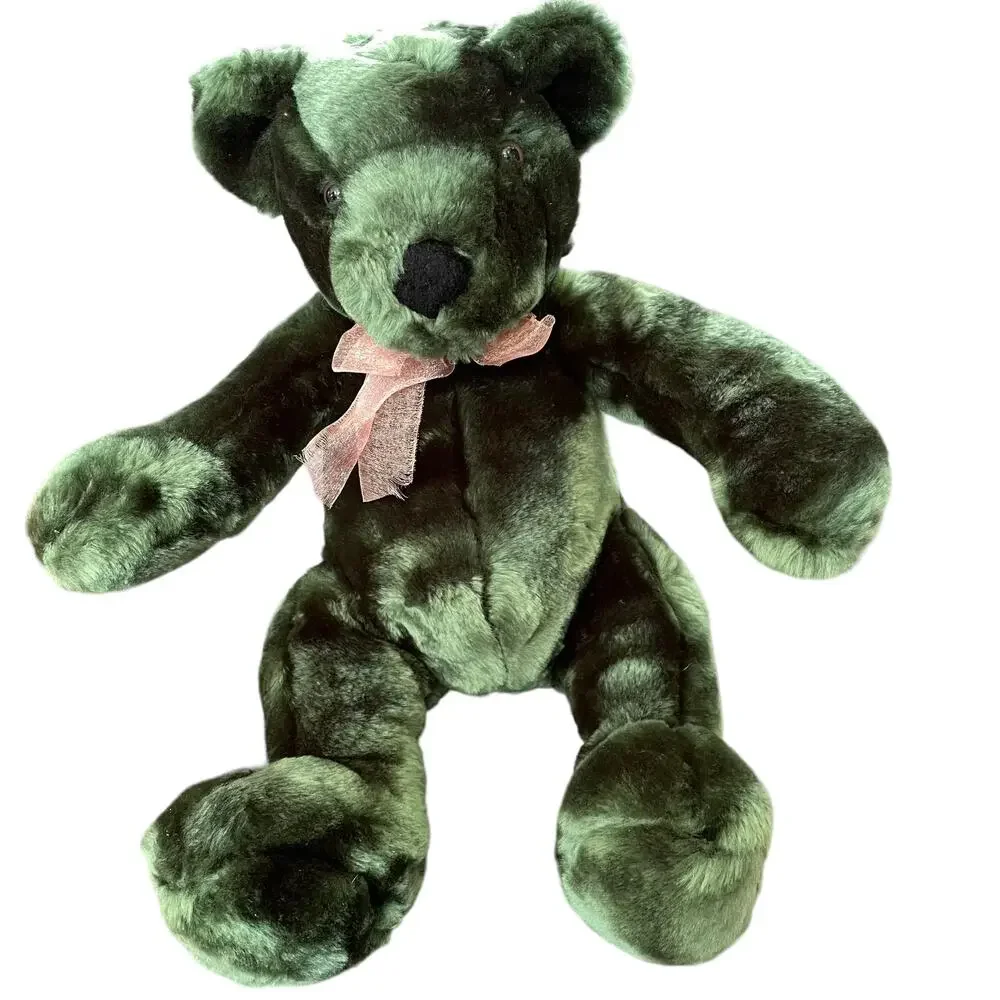 Green Bear Plush TC Dawson by Fiesta Sassy Stuffed Toy Dark Green Toy